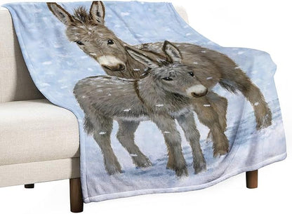 Donkey Gifts for Girls & Women - Soft, Warm & Cozy Fleece Throw Blanket for Kids & Adults - 50"x60"