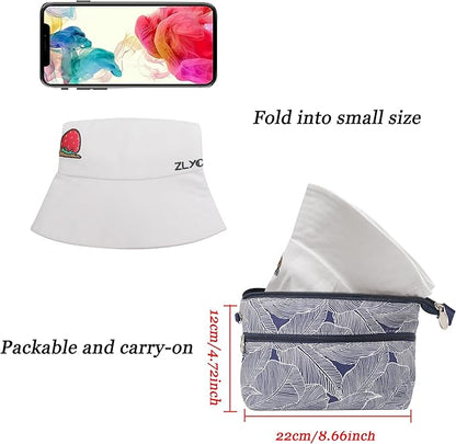 ZLYC Unisex Fashion Embroidered Bucket Hat Summer Fisherman Cap for Men Women