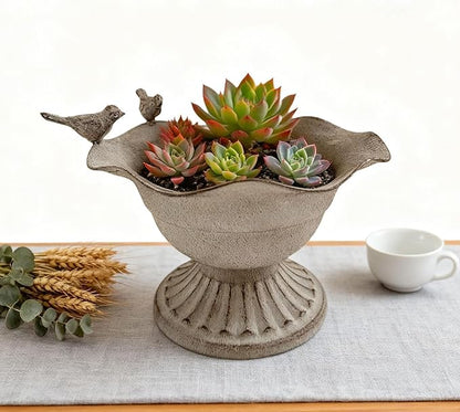 Flower Urn Vase,Metal Flowers Vase,Flowerpot,Metal Urn Planter Trumpet Planter for Birthday Party Tabletop