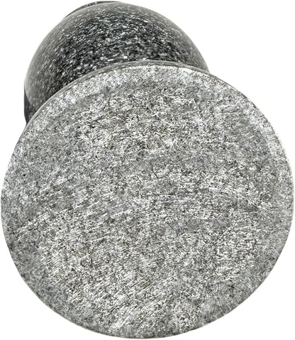 Turned Granite Vase Polished 4" x 10" Black Mist with Stainless Steel Inner
