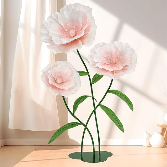 Giant Artificia Flowers Light Pink - Wedding Giant Flower for Decoration with Stand Large Paper Flowers for Bridal Shower Baby Show Party Deco