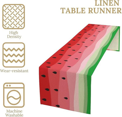 Watermelon Table Runner,Summer Fruit Tropical Birthday Party Decorations Dining Room Home Kitchen Table Decor 13 x 120Inch
