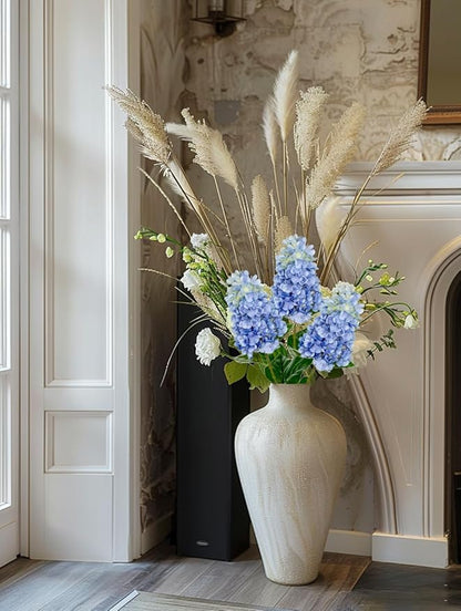 3PCS Fake Flowers Hydrangea Artificial Flowers 28" Long Stem Light Blue Faux Flowers for Vase, Real Touch Silk Flowers Décor for Floral Arrangement Home Farmhouse Office Hotel Decoration