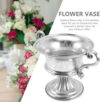 BESPORTBLE Vintage Iron Flower Vase Elegant Decorative Container for Home Decor for Banquets and Weddings Unique Artistic Design Quality Material
