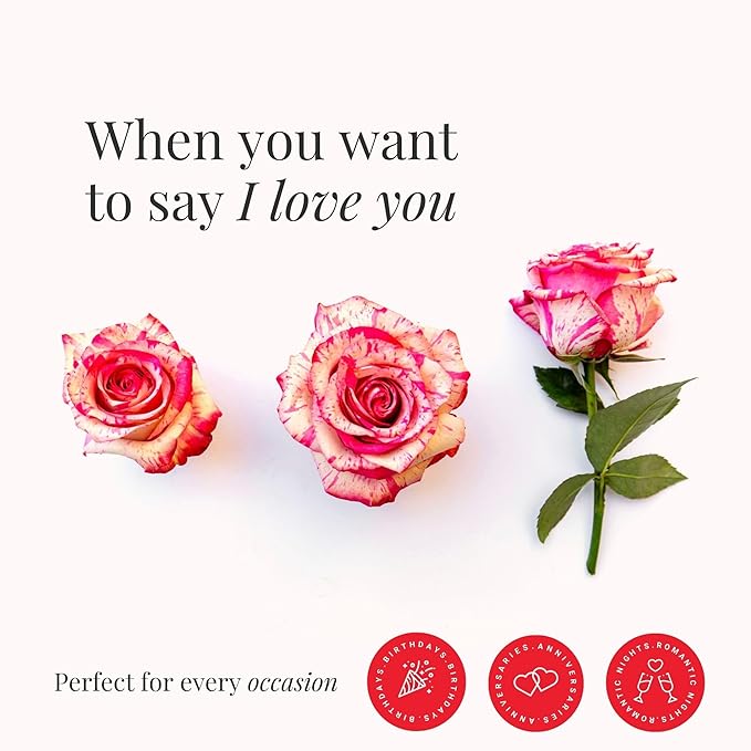 BloomsyBox - Bicolor Roses - 24 Long Stems, Long Lasting, Hand-Tied in Eco-friendly, Vase Not Included, Fresh Flowers for Delivery – Gift for Birthday, Anniversary, Get Well, Congratulations, Wedding