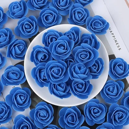 500pcs Mini Foam Rose Heads, Royal Blue Artificial Rose Foam Fake Flower for DIY Crafts Wedding Bouquets Baby Shower Centerpieces Floral Arrangements Tables Home Decorations(Royal Blue)
