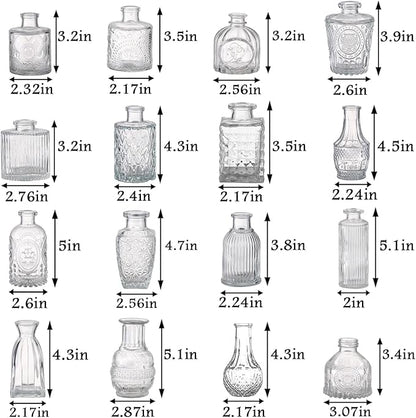 Bud Vases in Bulk 64, Glass Vases for Centerpieces, Small Vases for Flowers, Small Flower Vase for Centerpieces, Mini Vintage Vase, Clear Bud Vases for Wedding Table Decor