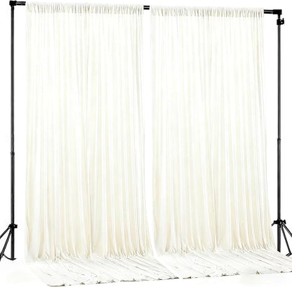 Beige Backdrop Curtains-Wrinkle-Free Polyester Photography Drapes Party Curtain Background for Baby Shower Wedding Decorations- 8 X10FT (Beige)