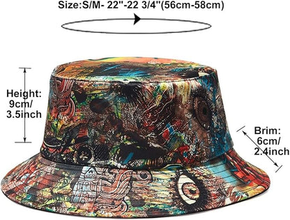 Quanhaigou Bucket Hat for Men Women,Packable Reversible Printed Sun Hats,Fisherman Outdoor Summer Travel Hiking Beach Caps