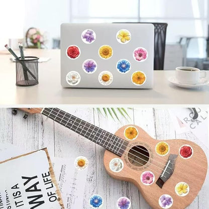 1000 Pcs Flower Stickers for Kids Classroom Boys Girls School Students. 2 Roll 1 Inch Leaf Plant Stickers Bulk .Floral Scrapbook Nature Sticker Packs for Water Bottles Phone Case Laptop