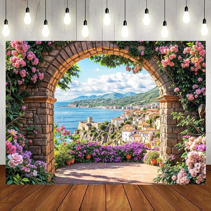 Garden Backdrop, Colorful Flower Floral Blossom Newborn Baby Shower Party Supplies Decoration Background Portrait Photoshoot Home Wall Decor Photo Studio Props 12x10ft