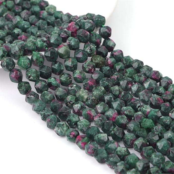 Faceted Natural Zoisite Stone Round Beads 8mm 36cm/Strand for Jewelry Making