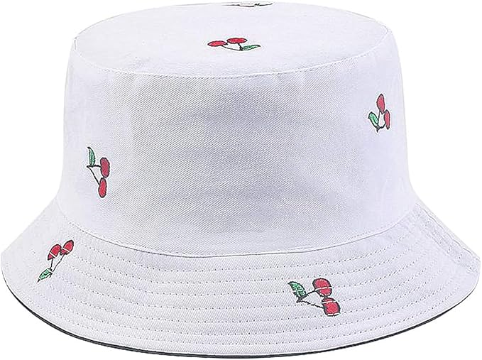 XYIYI Cute Bucket Hat Beach Fisherman Hats for Women, Reversible Double-Side-Wear