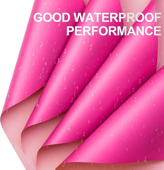 WRAPAHOLIC 20 Sheets Flower Wrapping Paper - 22.4 x 22.4 inch Hot Pink Color Water-Resistant Floral Bouquet Wrapping Paper, Florist Supplies Packaging for Wedding Birthday Gift DIY