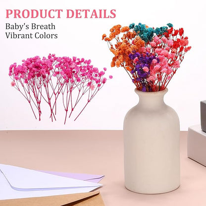 PATIKIL Mini Dried Gypsophila Flower Kit, 30Pcs 4 Inch Rose Pink Natural Pressed Floral Bundles with Tweezer for DIY Resin Crafts Gift Wedding Christmas Card Decor Flower Bouquets