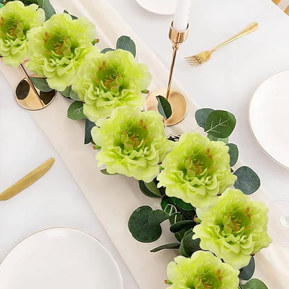 20pcs 5" Artificial Flower Peonies, Silk Peonies with 6" Stems, Flowers Suitable for Wedding Bouquets, Home Party Decoration (Light Green)