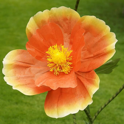Giant Flowers for Decoration,Large Paper Flowers with Stand,Artificial Flowers for Home Decor,Wedding Background Decor,Shop Window Display,Photography Props,Banquet Party (Orange)