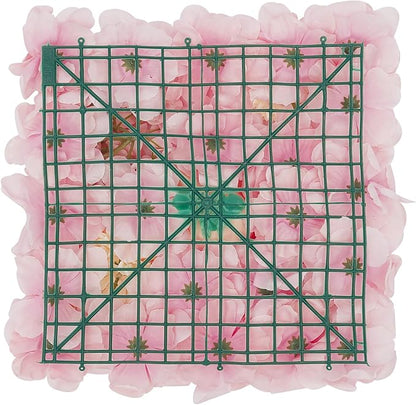 16Pcs Artificial Flower Wall Panel 3D Floral Backdrop Walls13.7 X 13.7" Light Pink Flower Wall Decor Panel Flower Backdrop for Party Home Background Decor