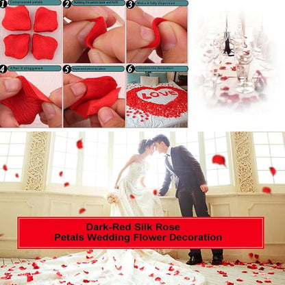 LZXD 1000 Pieces Ivory White Artificial Silk Rose Petals Flower Decoration Wedding Party Color Ivory White