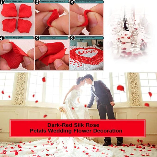 LZXD 1000 Pieces Blue Artificial Silk Rose Petals Flower Decoration Wedding Party Color Blue