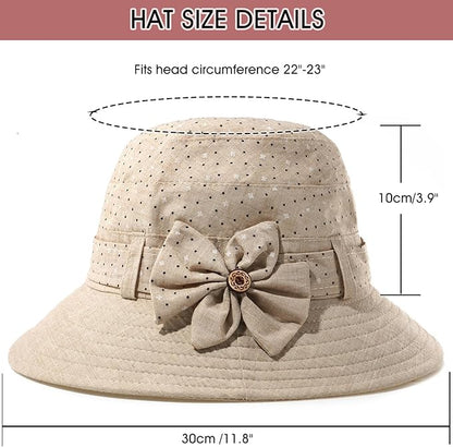 Glamorstar Cloche Hats for Women Vintage Bowler Hat Floral Fedora Bucket Hats