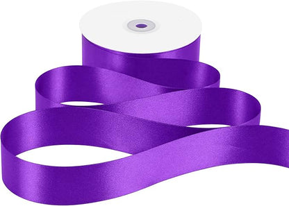 MEEDEE Purple Satin Ribbon 1-1/2 Inch Purple Ribbon Lux Double Faced Satin Ribbons by 50 Yards Polyester Satin Ribbons for Crafts, Weddings, Flower Bouquet, Holiday Decorating