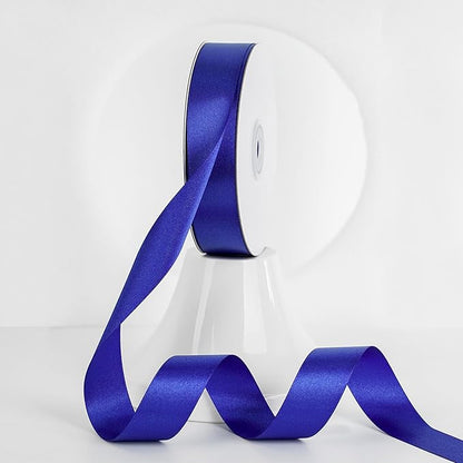 MEEDEE Royal Blue Ribbon 1 Inch Royal Blue Satin Ribbon Lux Double Faced Satin Ribbons by 50 Yards Polyester Blue Wrapping Ribbons for Crafts, Weddings, Flower Bouquet, Holiday Decorating