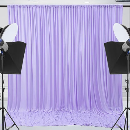 10x10ft Wrinkle Free Lavender Backdrop Curtain for Parties Soft Fabric Drapes Wedding Curtain Backdrop for Birthday Party Decorations Background for Photography 5x10ft,2 Panels