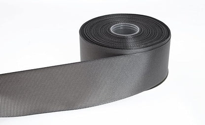 Solid Grosgrain Ribbon 25 Yard Each Roll 100% Polyester Woven Edge (1/1-2", Gray)
