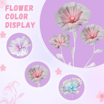 Giant Flowers for Decoration, 5.58 ft Artificial Silk Flower for Wedding Birthday Baby Shower Christmas Party Banquet Background Decor, Home Décor Backdrop Hotel Shop Display Props, Grey Pink