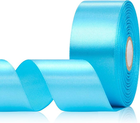 30 Yards Turquoise Blue Ribbon 1-1/2 Inch, Turquoise Satin Ribbon for Gift Wrapping, Flower Bouquet, Crafts, Baby Shower, Christmas, Easter and Bow Making