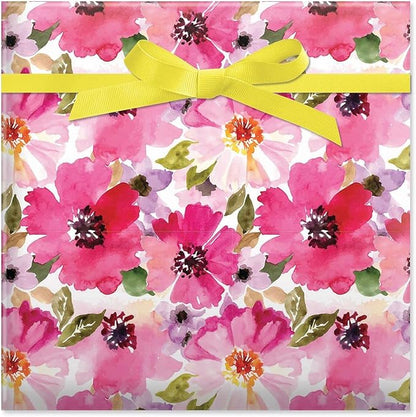 Current Perfect Pink Poppies Jumbo Rolled Gift Wrap (1 Giant Roll, 61 sq. ft.) Peek-Proof, For Birthdays, Graduations, Baby Showers and More