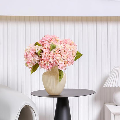 Kimura's Cabin 6pcs Fake Pink Flowers Artificial Silk Hydrangea Flowers Bouquets Faux Hydrangea Stems for Home Table Centerpieces Wedding Party Decoration(Pink, Pack of 6)