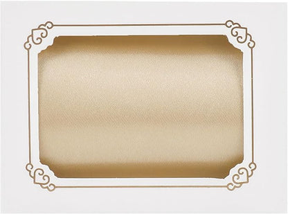 MEEDEE Champagne Satin 3 Inch Ribbon Lux Double Faced Satin Ribbon by 10 Yards Champagne Gold Ribbons Christmas Ribbons for Christmas Tree, Weddings, Flower Bouquet