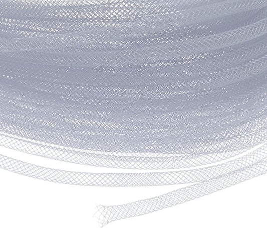 Mesh Tube Ribbon 45 Yards, 4mm Elastic Fabric Ribbons Mesh Tubing for Crafts/Gift Wrapping/Flower Bouquets/Wedding/Birthday/Holiday/Wreaths Christmas/Decoration[Taupe Gray]