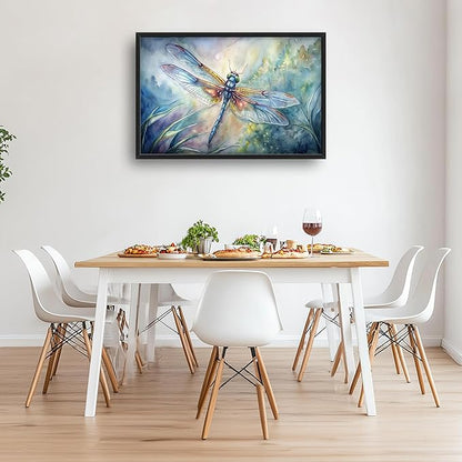 Framed Large Pictures Wall Art for Living Room, Dragonfly Oversized Wall Decor Dragonfly Canvas Print Painting Modern Extra Large Framed Artwork for Bedroom Office 36"x24"