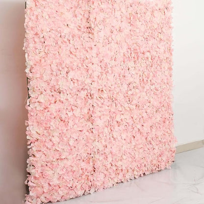Efavormart 4 PCS Blush Silk Hydrangea Flower Mat Wall Wedding Event Decor for DIY Centerpieces Arrangements Party Home Decorations