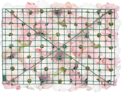 12 Pcs White Flower Wall Flowers Backdrop Artificial Flower for Backdrop Flowers Decoration 3D Floral Panels for Wall Decor Home Party Wedding Room Decoration (60x40cm/White+Pink)