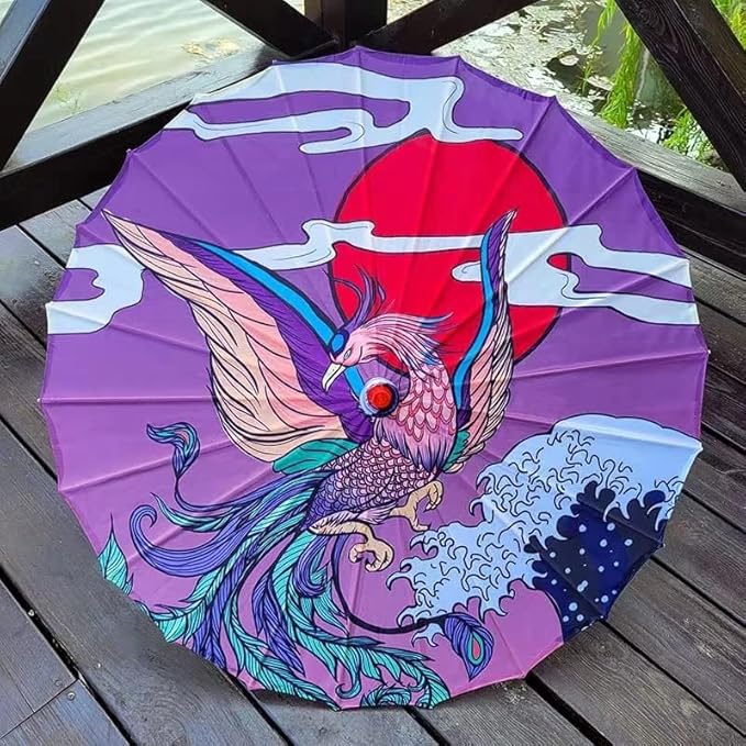 33" Handmade Oiled Parasol Bamboo Silk Umbrella Chinese Japanese Art Classical Dance Umbrella Plum Blossom for Wedding Parties Photography Costumes Cosplay Decoration and Other Events