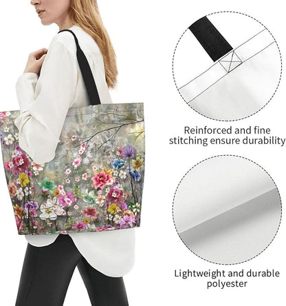 Sunflower Tote Bag For Women, Waterproof Shoulder Bags Big Reusable Grocery Handbag For Shopping Picnic Work Beach