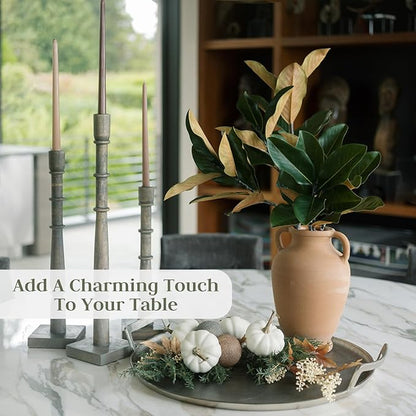 CG Hunter Terracotta Vase with Handles, 12-in Vintage Decor Vase & Table Decor in Entryway, Livingroom or Dining Room, Display Fresh or Dried Flowers, Branches or as a Standalone Decorative Accent