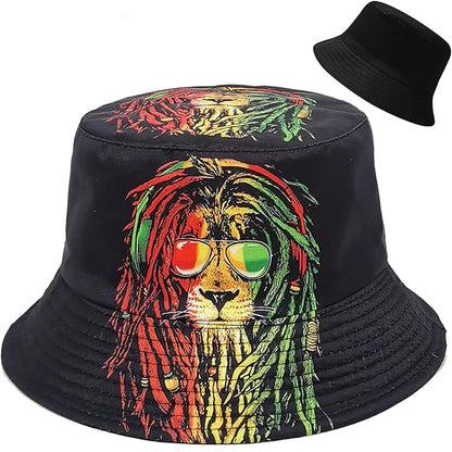 Malaxlx Bucket Hat Beach Sun Hat Fishing Hat for Women Men, Outdoor Travel Reversible Double Side Wear Fisherman Hat