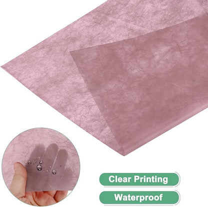 M METERXITY 38-Sheet Korean Cotton Wrapping Flower Paper, 11.8 Inch Waterproof Floral Wrapping Cotton Paper for Bouquets/Gift Packaging [Light Rose]