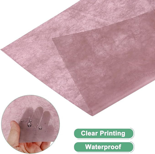 M METERXITY 38-Sheet Korean Cotton Wrapping Flower Paper, 11.8 Inch Waterproof Floral Wrapping Cotton Paper for Bouquets/Gift Packaging [Light Rose]