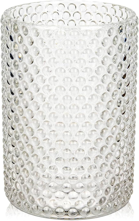 Clear Glass Cylinder Vase for Flowers, 5.5" x 4" Thickened Votive Candle Holder Transparent Modern Hydroponic Ornament for Home Living Room Wedding Centerpieces Office Table Decor