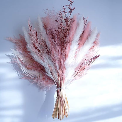 Natural Dried Pampas Grass Bouquet, Champagne Flower Arrangements, Boho Home Decor Bouquet, Fluffy Pompas Grass Decor, Fall Floral Arrangement for Home Wedding Table Centerpiece Decorations