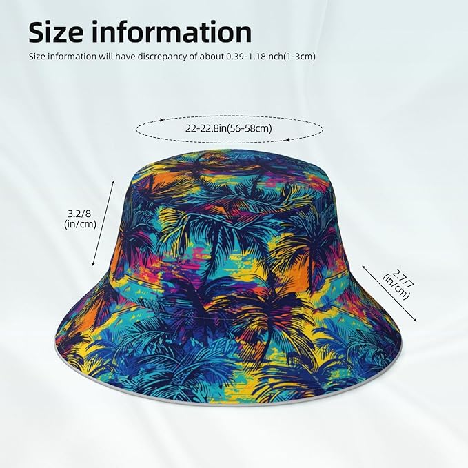 Bucket Hat Beach Summer Sun Hat Reversible Fisherman Hats Double Sided Wearing for Women Men Boys Girls