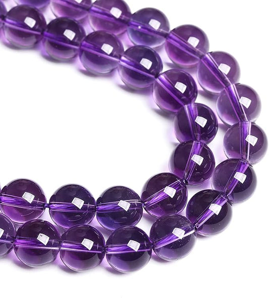 6MM 60PCS Natural Stone Clean Amethyst 3A Grade Crystal Loose Beads for Jewelry Making DIY Bracelet