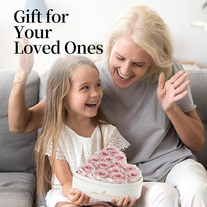 Flower, Forever Roses in A Box, Fresh Flowers, Birthday Gifts for Her, Women, Mom, Girlfriend, Wife, Grandma,Cream Forever Roses