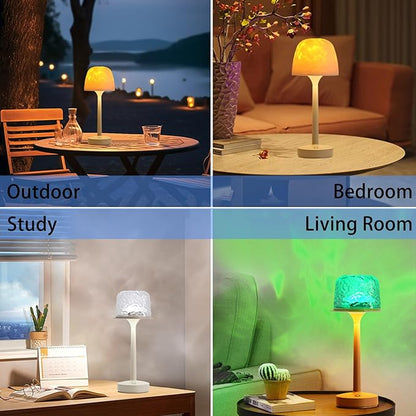 Waterproof Shower Lamp Cordless, Rechargeable Shower Light with 16 Color Ocean Wave Lights Projector, Rechargeable Bathroom Lamp with Touch & Remote Control,Spa-Like Mood Light for Bathtub/Shower